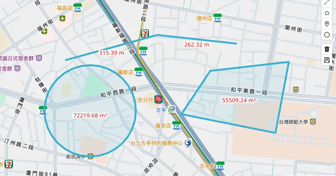 畫筆工具顯示測量值